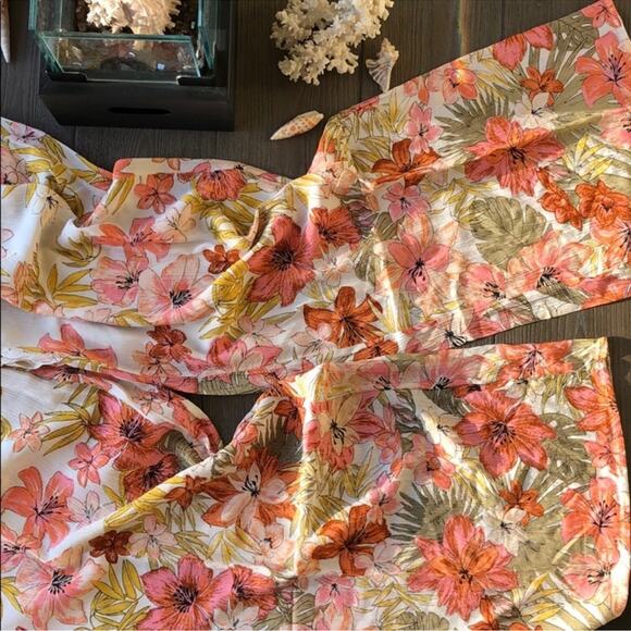 Billabong Wide-Leg Woven Pants Women Sz M Heart Beats Floral Beach Elastic Waist - Picture 9 of 11